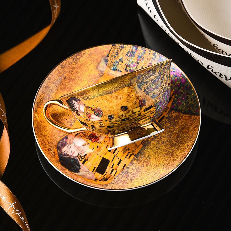 European Retro Coffee Cup Suit Bone China Good-looking - Walfos® Kitchenware