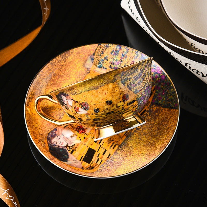 European Retro Coffee Cup Suit Bone China Good-looking - Walfos® Kitchenware