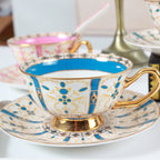 European Small Luxury Coffee Cup Set Bone China Tea Set Ceramic English Phnom Penh Black Tea Cup Flower Tea Cup - Walfos® Kitchenware