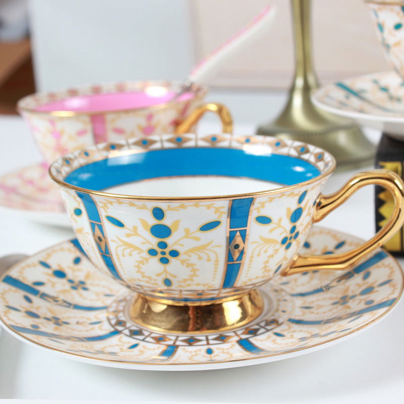 European Small Luxury Coffee Cup Set Bone China Tea Set Ceramic English Phnom Penh Black Tea Cup Flower Tea Cup - Walfos® Kitchenware