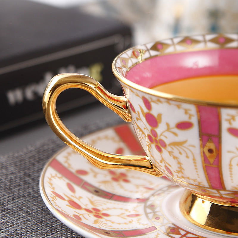 European Small Luxury Coffee Cup Set Bone China Tea Set Ceramic English Phnom Penh Black Tea Cup Flower Tea Cup - Walfos® Kitchenware