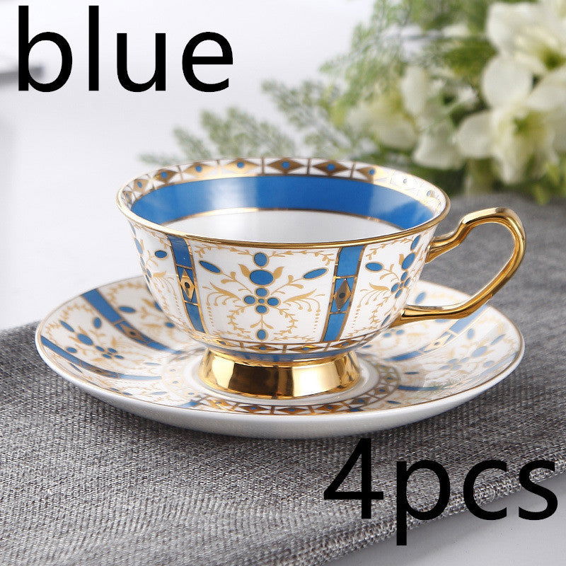 European Small Luxury Coffee Cup Set Bone China Tea Set Ceramic English Phnom Penh Black Tea Cup Flower Tea Cup - Walfos® Kitchenware