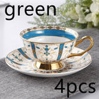 European Small Luxury Coffee Cup Set Bone China Tea Set Ceramic English Phnom Penh Black Tea Cup Flower Tea Cup - Walfos® Kitchenware