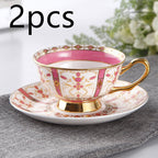 European Small Luxury Coffee Cup Set Bone China Tea Set Ceramic English Phnom Penh Black Tea Cup Flower Tea Cup - Walfos® Kitchenware