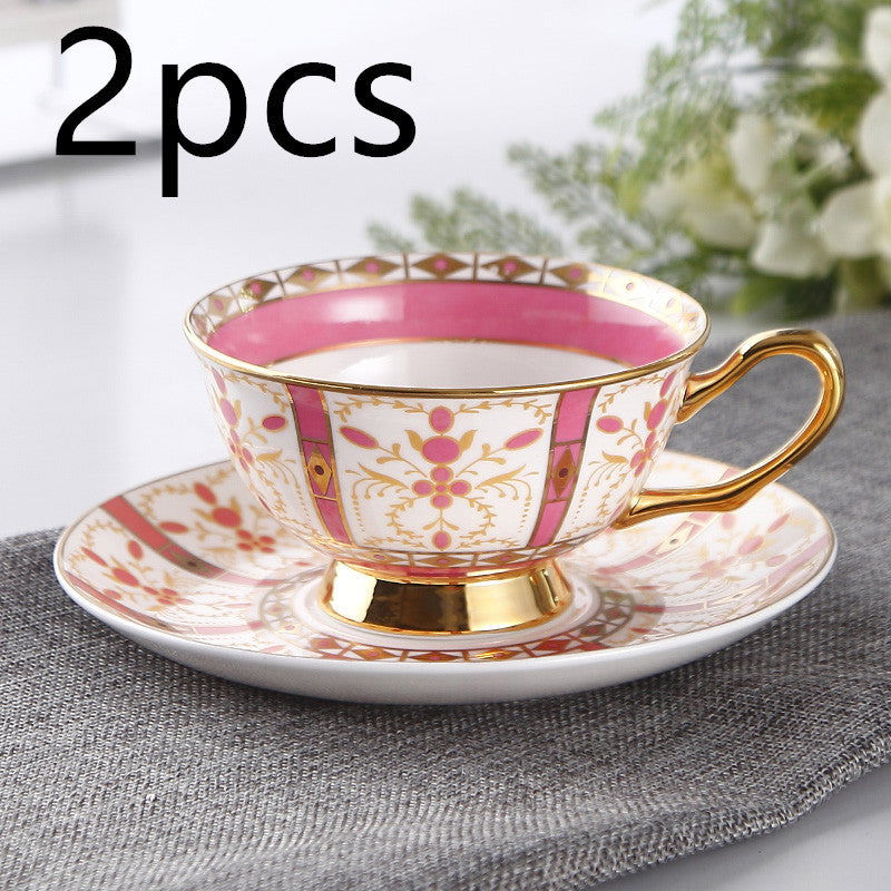 European Small Luxury Coffee Cup Set Bone China Tea Set Ceramic English Phnom Penh Black Tea Cup Flower Tea Cup - Walfos® Kitchenware