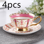 European Small Luxury Coffee Cup Set Bone China Tea Set Ceramic English Phnom Penh Black Tea Cup Flower Tea Cup - Walfos® Kitchenware