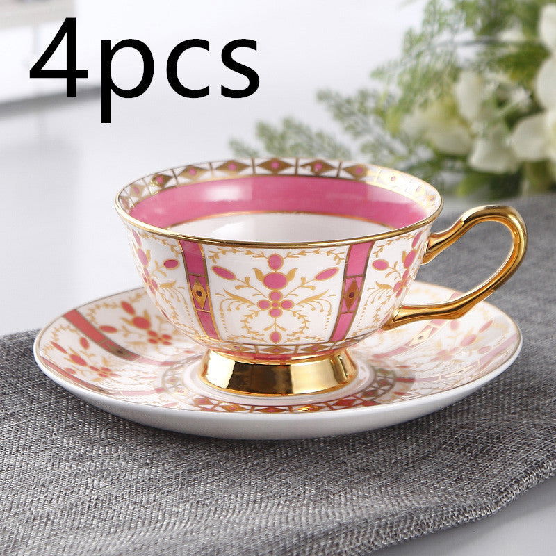 European Small Luxury Coffee Cup Set Bone China Tea Set Ceramic English Phnom Penh Black Tea Cup Flower Tea Cup - Walfos® Kitchenware