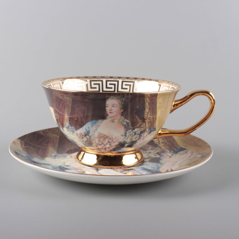 European Style Coffee Cup Plate Bone China Ceramic Cup Phnom Penh - Walfos® Kitchenware