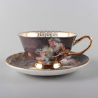 European Style Coffee Cup Plate Bone China Ceramic Cup Phnom Penh - Walfos® Kitchenware