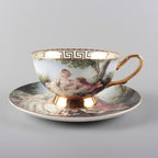European Style Coffee Cup Plate Bone China Ceramic Cup Phnom Penh - Walfos® Kitchenware