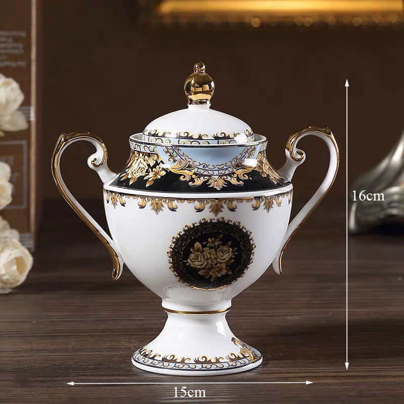 European Style Small Luxury Bone China Coffee Cup Saucer British Court - Walfos® Kitchenware