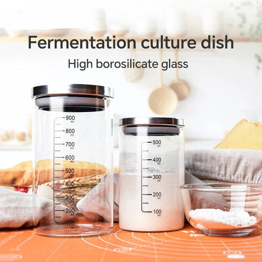 Fermentation culture dish with scale natural yeast rapid fermentation tank Fermentation tank Glass sealed bottle Baking device - Walfos® Kitchenware