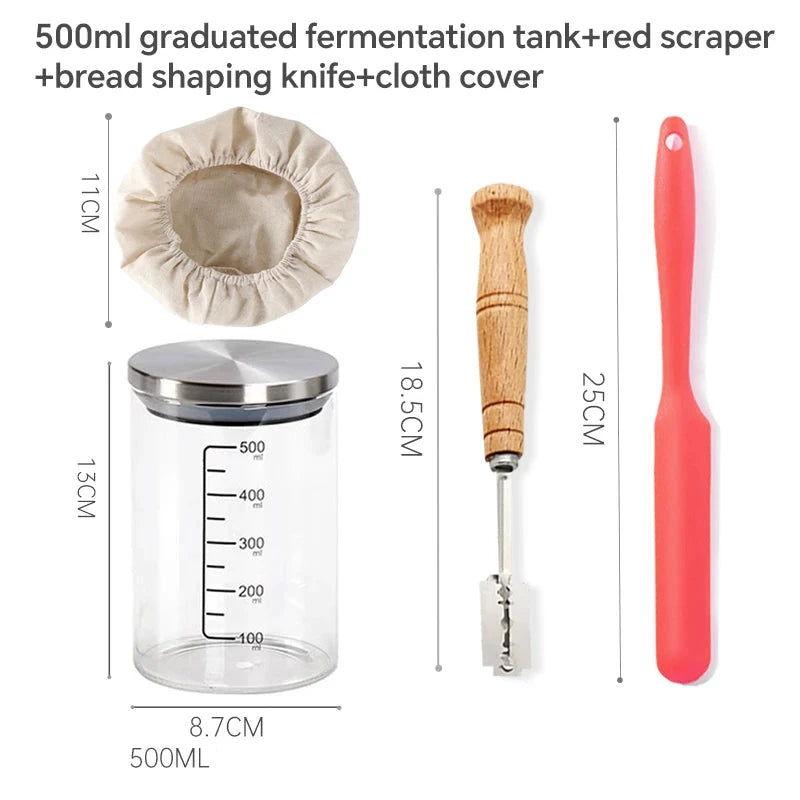 Fermentation culture dish with scale natural yeast rapid fermentation tank Fermentation tank Glass sealed bottle Baking device - Walfos® Kitchenware