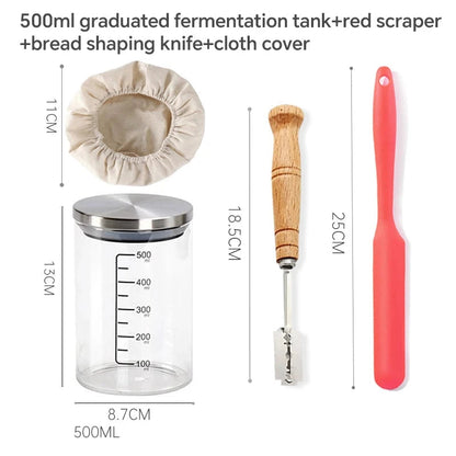 Fermentation culture dish with scale natural yeast rapid fermentation tank Fermentation tank Glass sealed bottle Baking device - Walfos® Kitchenware