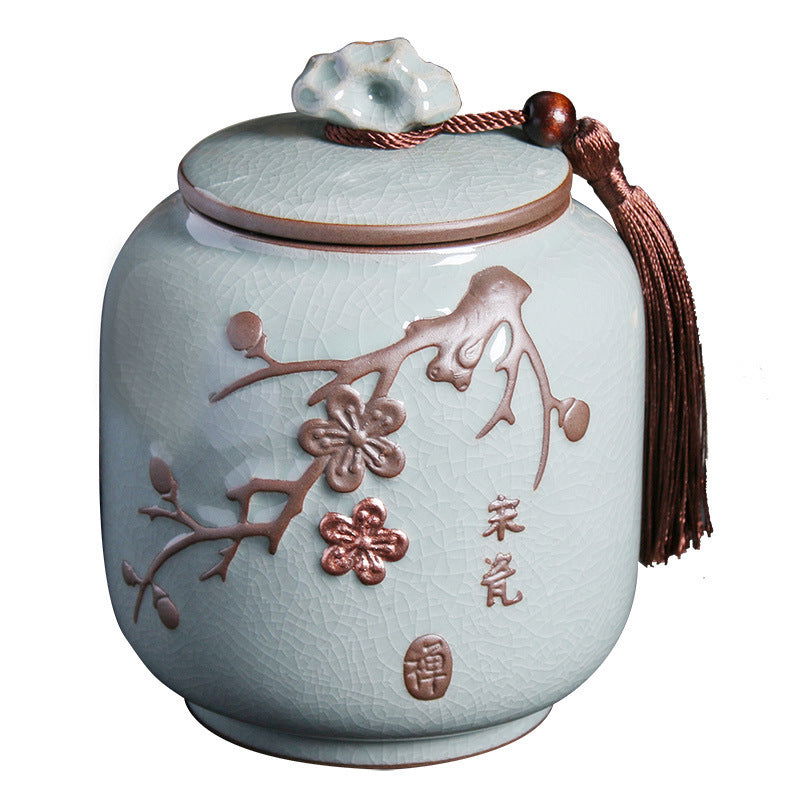 Ge Kiln Tea Jar Relief Sealed Tank Medium Tea Package Box - Walfos® Kitchenware