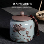 Ge Kiln Tea Jar Relief Sealed Tank Medium Tea Package Box - Walfos® Kitchenware