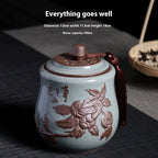 Ge Kiln Tea Jar Relief Sealed Tank Medium Tea Package Box - Walfos® Kitchenware