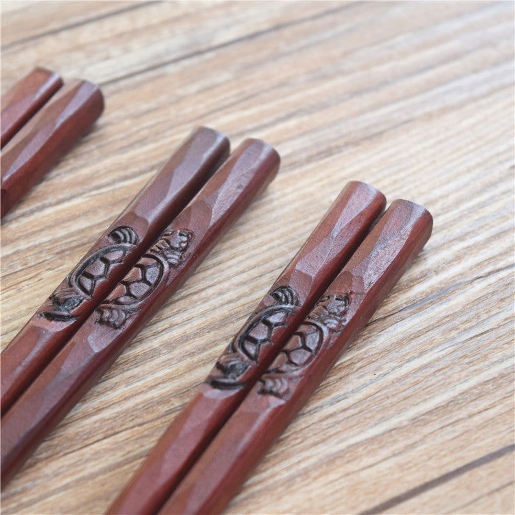 Hand-carved Wooden Chopsticks And Portable Chopsticks - Walfos® Kitchenware