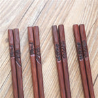 Hand-carved Wooden Chopsticks And Portable Chopsticks - Walfos® Kitchenware