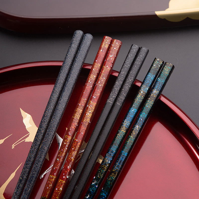 Handmade Solid Wood Chopsticks Japanese Home Starry Sky - Walfos® Kitchenware
