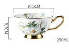High-grade Bone China Coffee Cup And Saucer Set Flower Tea Afternoon Tea Ceramic Cup Household With Spoon - Walfos® Kitchenware