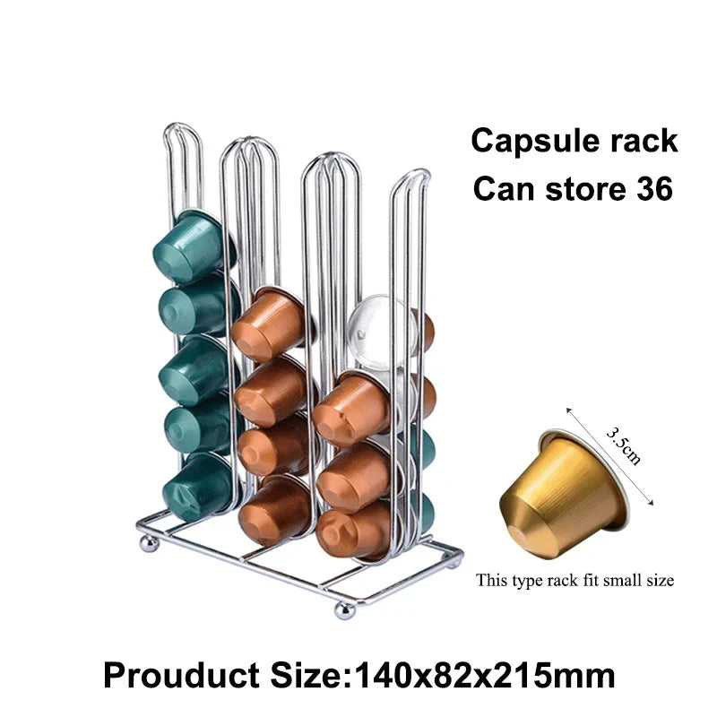 Hot Sale 40 Cups Iron Plating Coffee Shelves Kitchen Organizer Durable Storage Racks High Quality Rotary Storage Stainless Steel - Walfos® Kitchenware