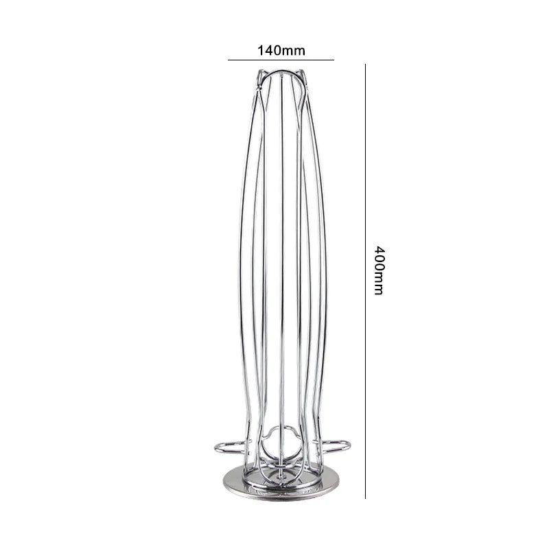 Hot Sale 40 Cups Iron Plating Coffee Shelves Kitchen Organizer Durable Storage Racks High Quality Rotary Storage Stainless Steel - Walfos® Kitchenware