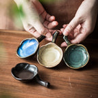 Household Ceramic Plum Hand Soy Sauce With Handle Saucer Dish - Walfos® Kitchenware