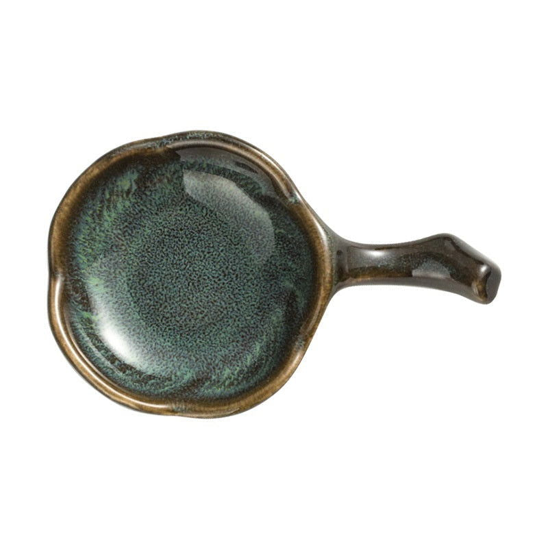 Household Ceramic Plum Hand Soy Sauce With Handle Saucer Dish - Walfos® Kitchenware