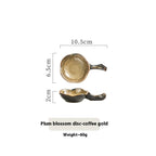 Household Ceramic Plum Hand Soy Sauce With Handle Saucer Dish - Walfos® Kitchenware