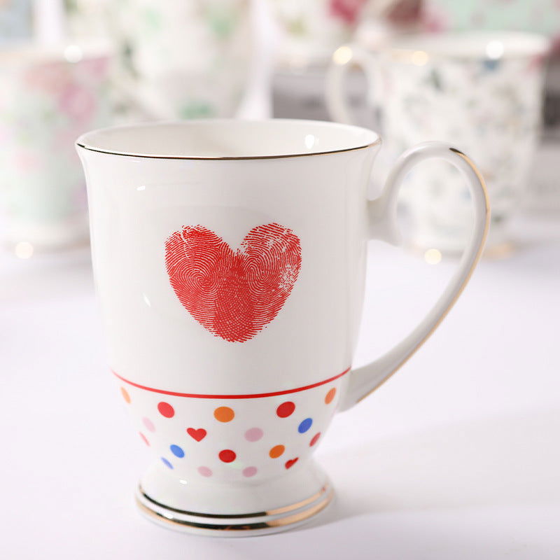 Household Creative Bone China Mark Office Cup - Walfos® Kitchenware
