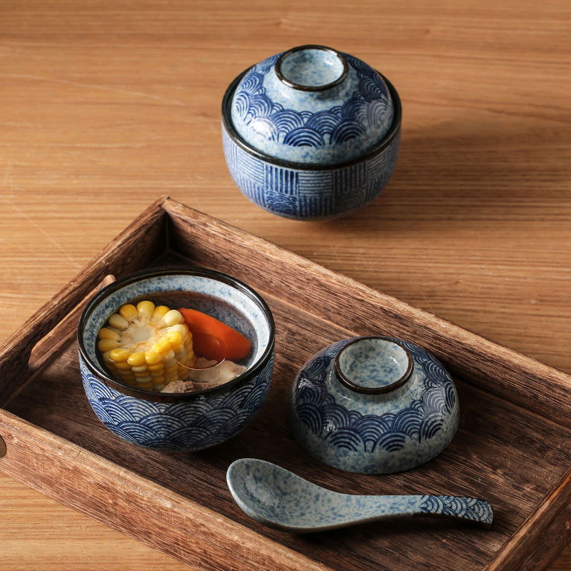 Household Dessert Japanese Ceramic Stew Bowl - Walfos® Kitchenware