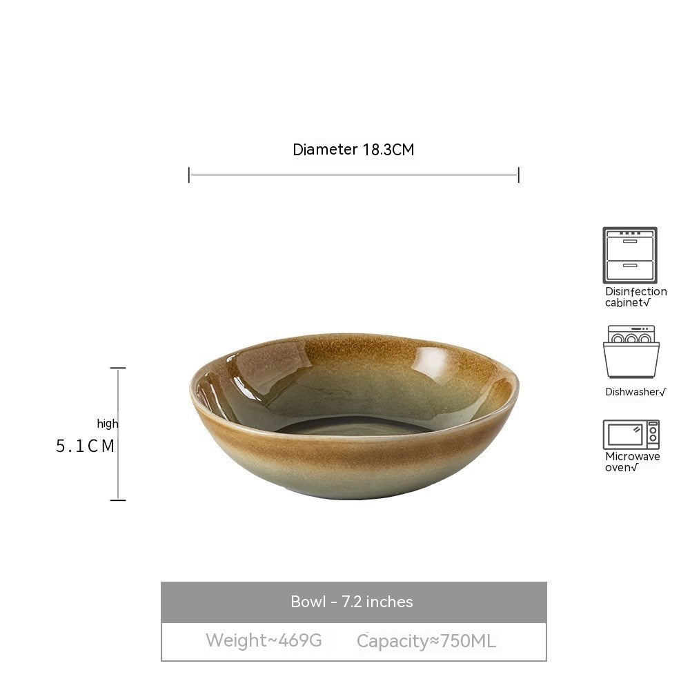 Household Japanese Retro Style Ceramic Bowl - Walfos® Kitchenware