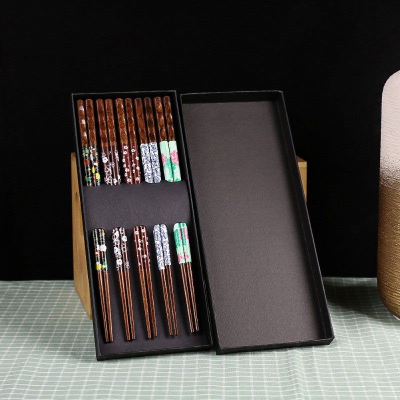 Household Japanese Style Heat Transfer Color Tortoise Shell Chopsticks - Walfos® Kitchenware