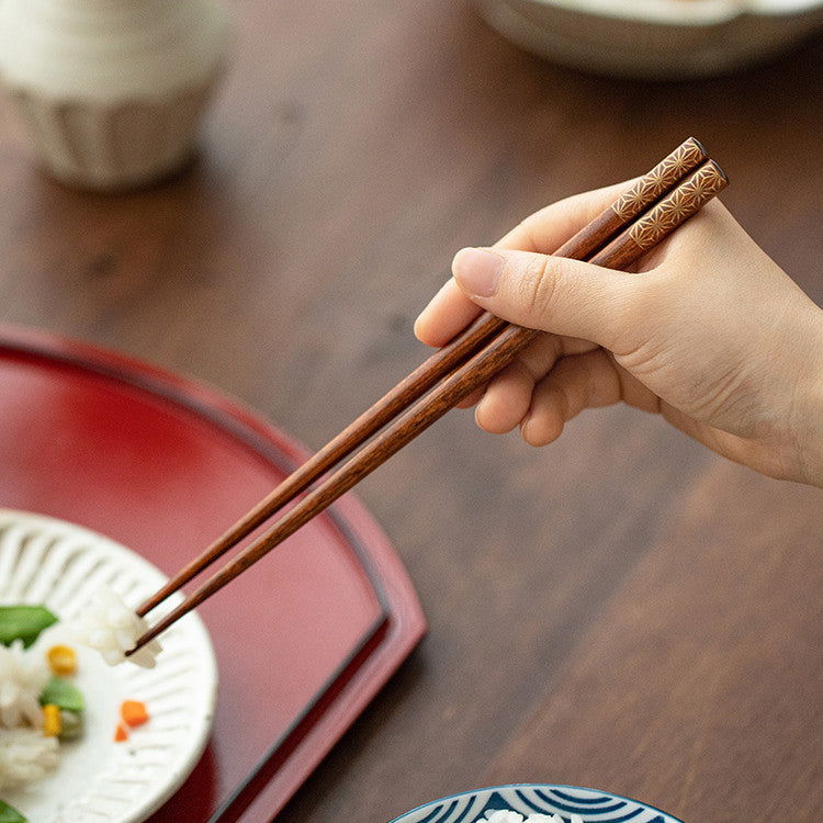 Household Japanese Style Pointed Solid Wood Chopsticks - Walfos® Kitchenware