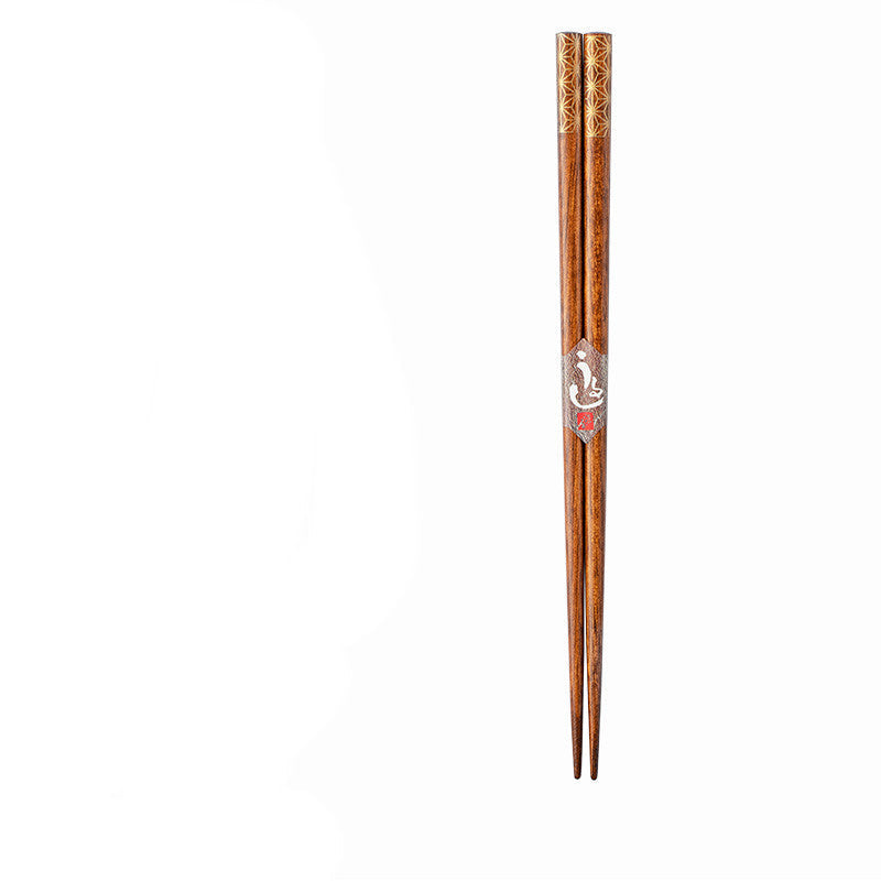 Household Japanese Style Pointed Solid Wood Chopsticks - Walfos® Kitchenware