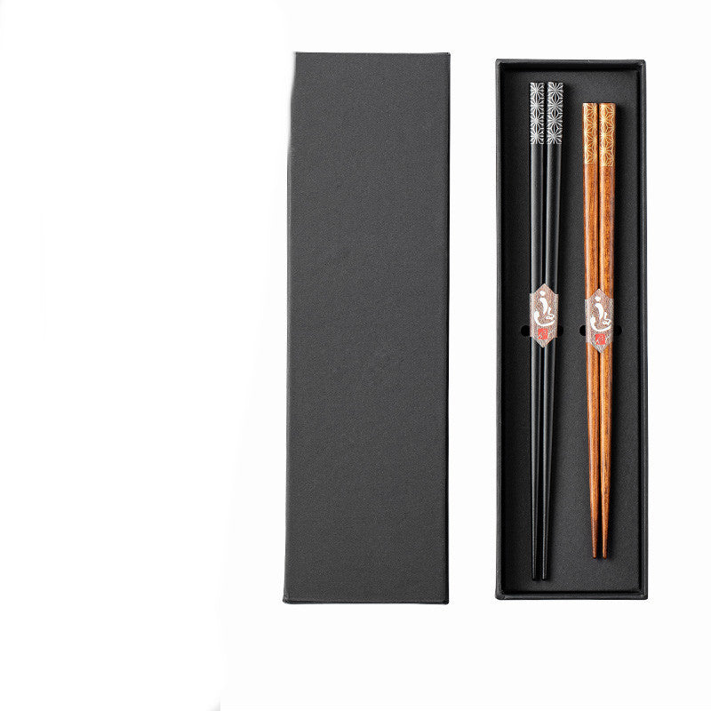 Household Japanese Style Pointed Solid Wood Chopsticks - Walfos® Kitchenware