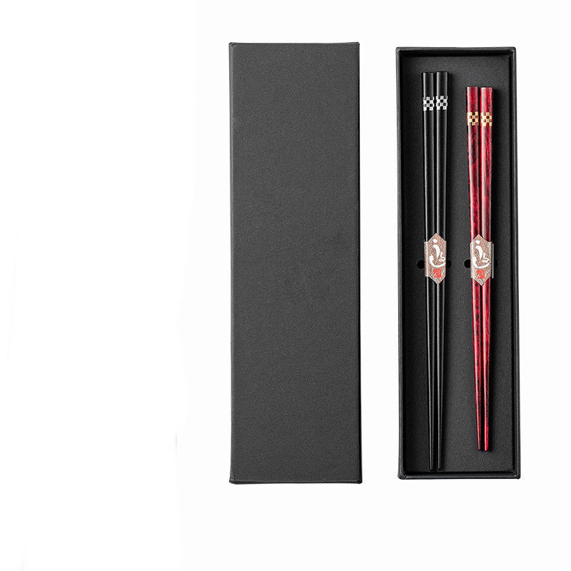 Household Japanese Style Pointed Solid Wood Chopsticks - Walfos® Kitchenware