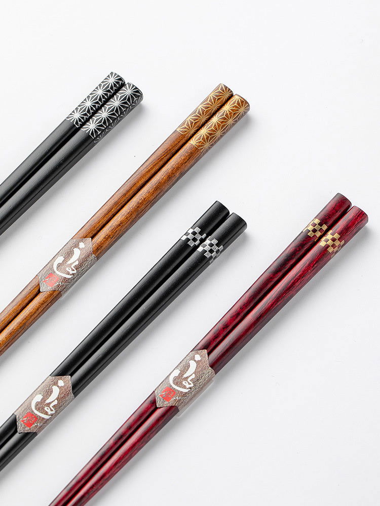 Household Japanese Style Pointed Solid Wood Chopsticks - Walfos® Kitchenware