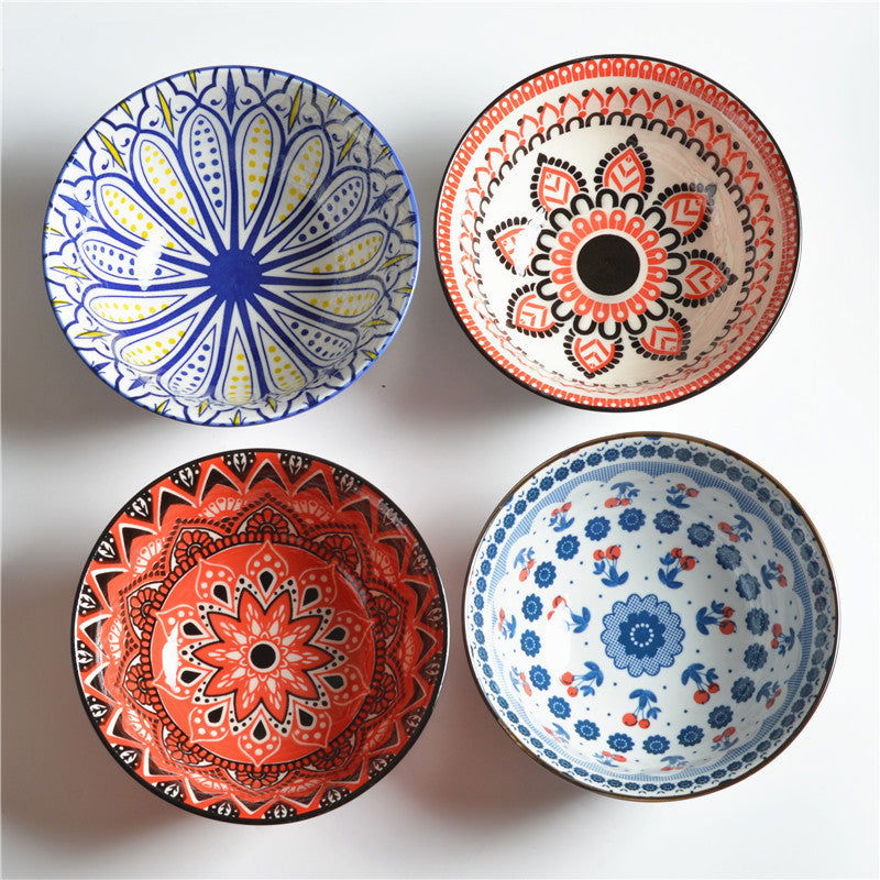 Household Japanese Underglaze Ceramic Rice Bowl - Walfos® Kitchenware