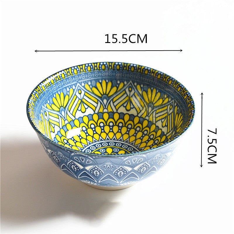 Household Japanese Underglaze Ceramic Rice Bowl - Walfos® Kitchenware