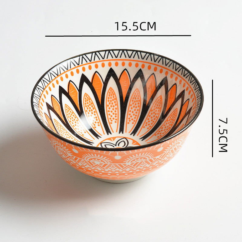 Household Japanese Underglaze Ceramic Rice Bowl - Walfos® Kitchenware