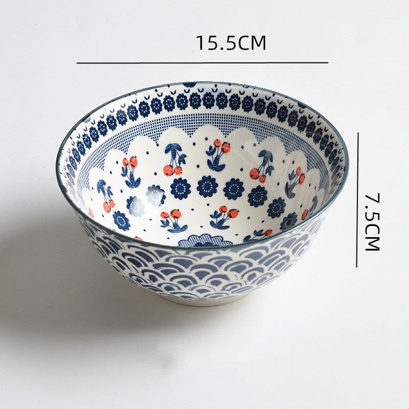 Household Japanese Underglaze Ceramic Rice Bowl - Walfos® Kitchenware
