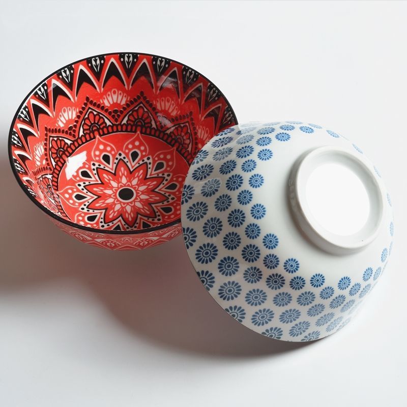 Household Japanese Underglaze Ceramic Rice Bowl - Walfos® Kitchenware