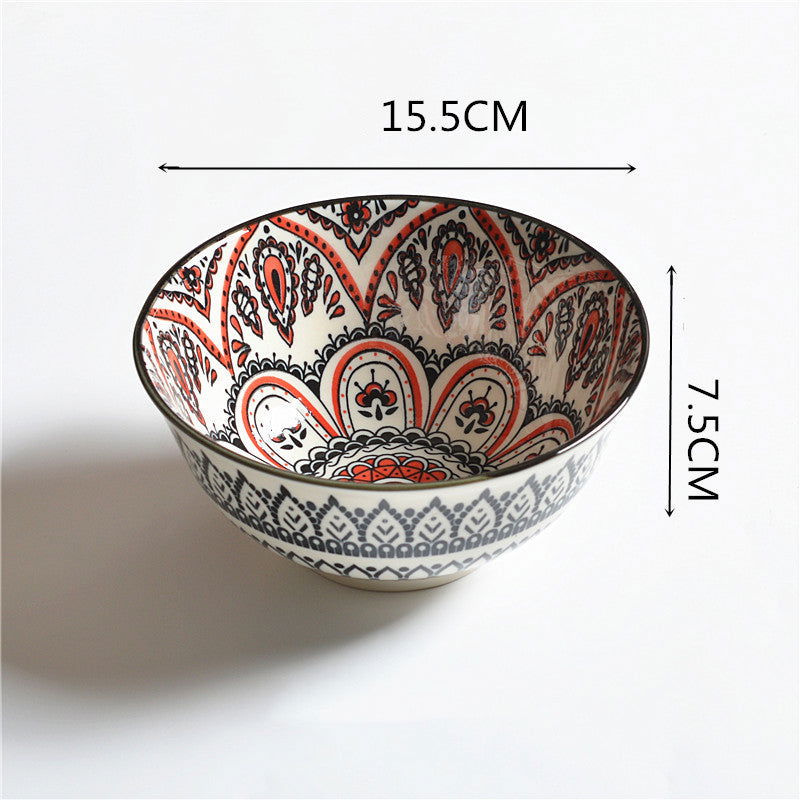 Household Japanese Underglaze Ceramic Rice Bowl - Walfos® Kitchenware