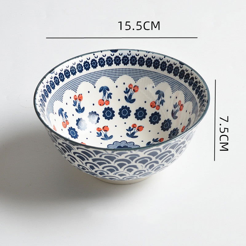 Household Japanese Underglaze Ceramic Rice Bowl - Walfos® Kitchenware