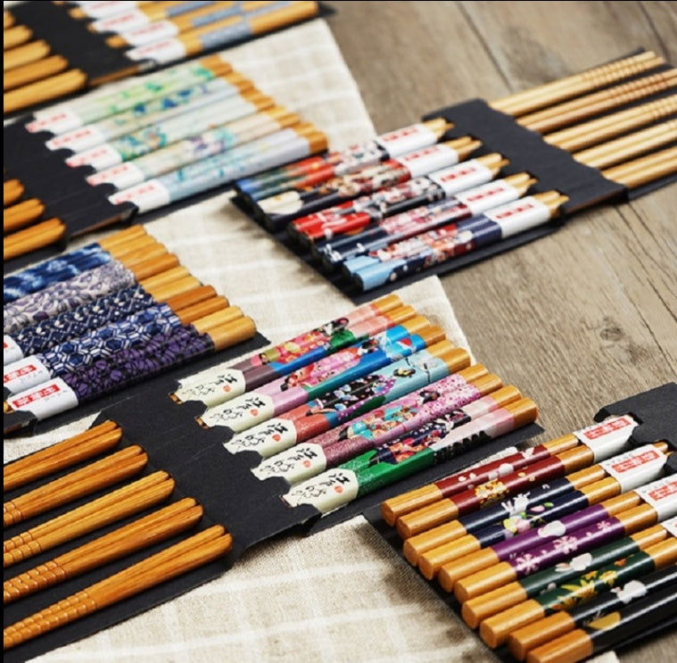 Household Natural Bamboo Chopsticks Pointed Sushi Chopsticks Set - Walfos® Kitchenware