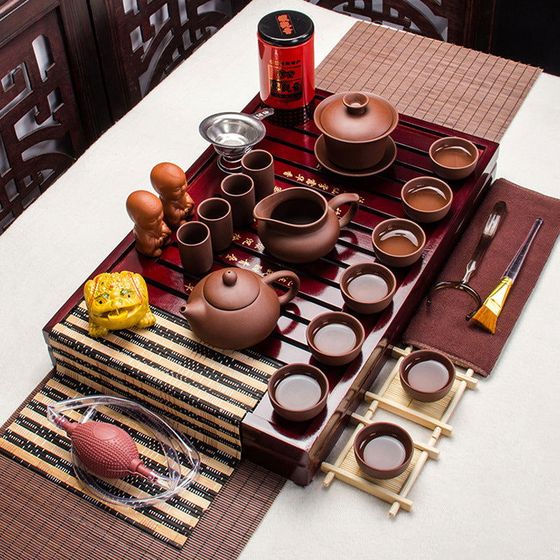 Household Tea Set, Ceramic Purple Sand Tea Brewing Set - Walfos® Kitchenware