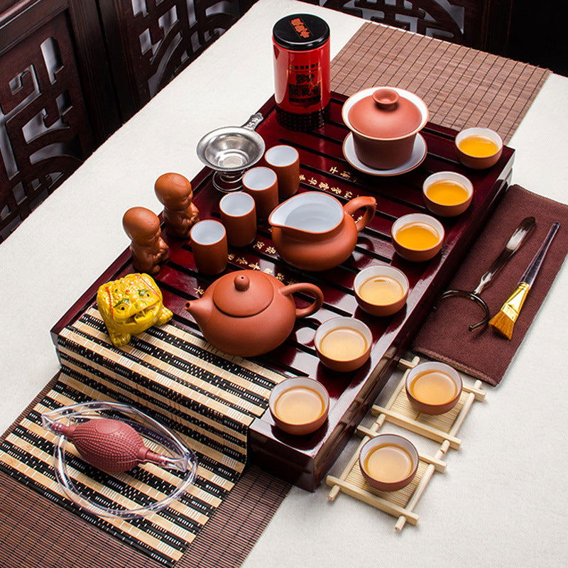 Household Tea Set, Ceramic Purple Sand Tea Brewing Set - Walfos® Kitchenware