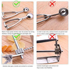 Ice Cream Spoon Kitchen Tools 3 Size Stainless Steel Spring Handle Mash Potato Watermelon Ball Scoop Home Kitchen Accessories - Walfos® Kitchenware
